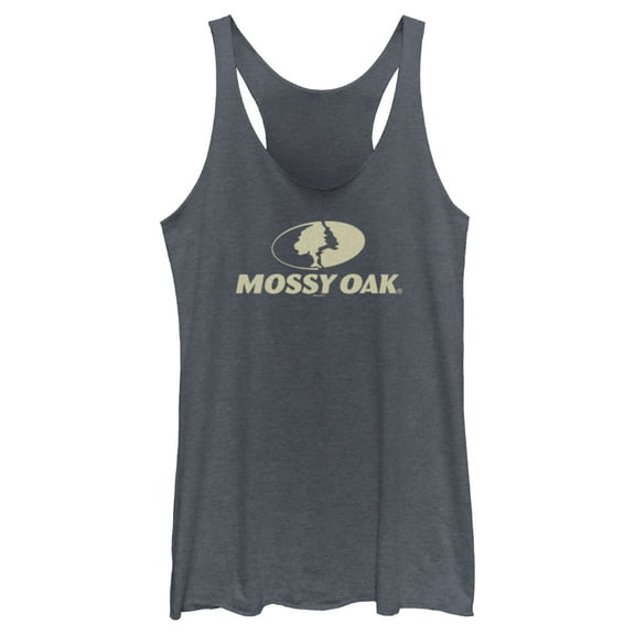 Women's Mossy Oak Classic Logo Racerback Tank Top Navy Blue Heather 2X Large