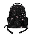 thumbnail image 3 of Xixirimido Kids School Bag 17" Backpack for Boys & Girls Lightweight Large Capacity Bookbag for Elementary Middle School Students, Cat & Paw Moon Stars Print, 3 of 8