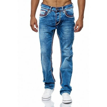Men's Basic Thick Seams Regular Jeans