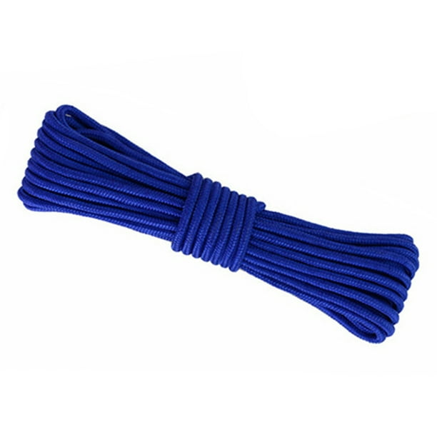 braided nylon rope 30M Solid Braided Nylon Rope Rot and Weather Resistant  Rope for Camping Indoor and Outdoor Sports 6mm(Blue)