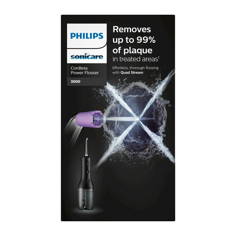Philips Sonicare Electric Cordless Power Flosser 3000, Black