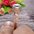 thumbnail image 5 of 6mm Round Cut 1.75 Carat Aquamarine Engagement Ring Anniversary Gift 10k Rose Gold Art Deco, 5 of 5