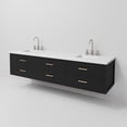 thumbnail image 6 of Castor 80 in W Black Double Bath Vanity, Cultured Marble Top, and Faucet Set, 6 of 10