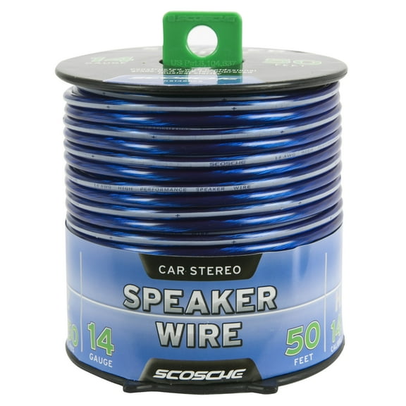 Scosche KS1450CS Speaker Wire 14 Gauge 50 feet (Blue)