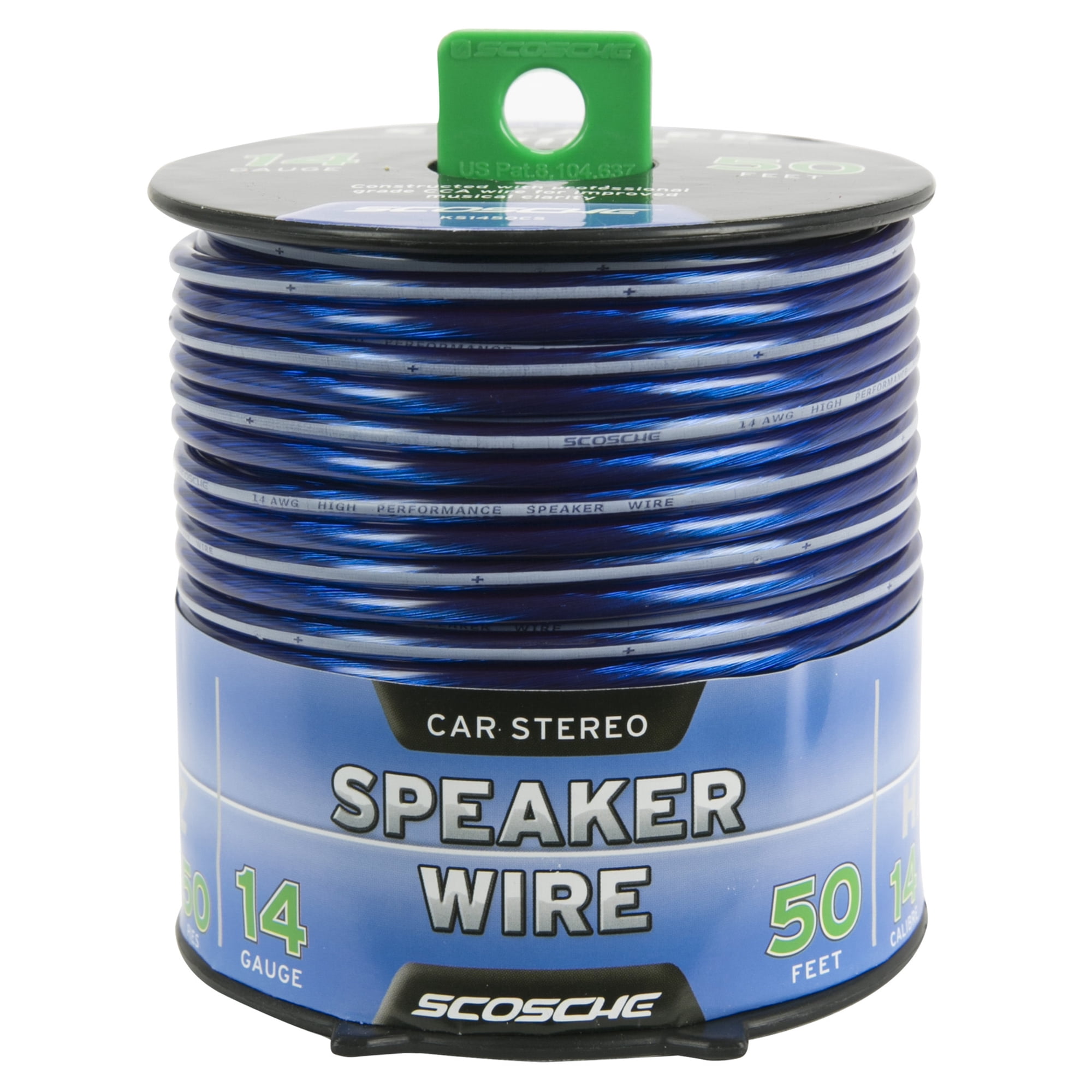 Scosche KS1450CS Speaker Wire 14 Gauge 50 feet (Blue)