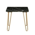 thumbnail image 3 of ACME Telestis 22" Square Marble Top End Table in Black and Gold, 3 of 5