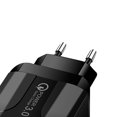 thumbnail image 3 of Cargador 5V 2.4A 3 Puertos USB Smart QC 3.0 Carga Rápida Viaje (EU) Negro, 3 of 7
