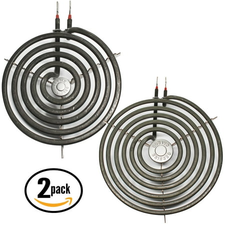 2-Pack Replacement General Electric JMP28BC2WH 8 inch 6 Turns & 6 inch 5 Turns Surface Burner Elements - Compatible General Electric WB30M1 & WB30M2 Heating Element for Range, Stove & (Best Electric Range Stove)