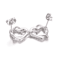 thumbnail image 3 of Yoursfs Entangle Double Heart Earrings for Women Romantic Eternity Love Earrings Platinum Plated Cubic Zirconia Pierced Earrings Ear Studs Jewelry Gifts, 3 of 8