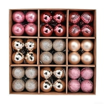 72 Pcs Mini Christmas Ball Ornaments, 1.2 Inch Shatterproof Xmas Tree Decorations - Red, White & Rose Gold Hanging Balls for Home, Party, Holiday Decor