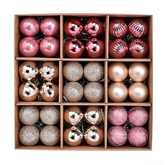 72PCS Christmas Ornaments Balls Sets, 3CM Shatterproof Christmas Tree Decorations Hanging Ball for Holiday Wedding Party Decoration, Xmas Tree Gift Decor