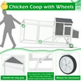 thumbnail image 4 of AECOJOY 95" Chicken Coop with Wheels, Hen House Wooden Chicken Hutch Poultry Cage w/Run, Nesting Boxes, Ramps, Removable Tray for Barkyard, 4 of 11