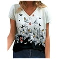 thumbnail image 1 of Pompotops T-Shirt Ample à Manches Courtes Imprimé Fleuri d'Été pour Femmes, 1 of 4