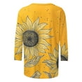 thumbnail image 4 of CYMMPU Loose Fit Crew Neck Flower Printed 3/4 Sleeve Tunic Tops Spring Tops Blouses for Women Dressy Casual Summer Fashion Shirts Lightweight Basic T-Shirts Yellow S, 4 of 5