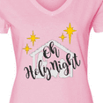 thumbnail image 4 of Inktastic Oh Holy Night Christmas Nativity with Yellow Stars Women's V-Neck T-Shirt, 4 of 5