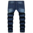 thumbnail image 2 of Men‘s Ripped Skinny Jeans Casual Male Slim Solid Color Long Trousers, 2 of 9