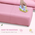 thumbnail image 3 of Qaba Kids Sofa Set with Footstool for Toddlers and Babies, Pink, 3 of 9