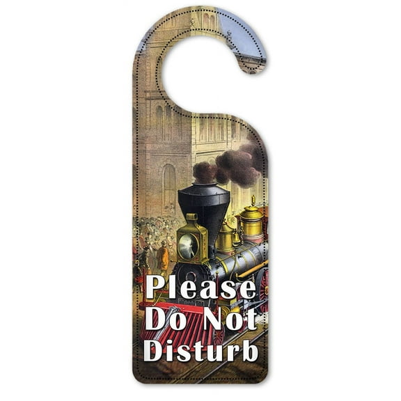 Do Not Disturb Door Knob Hanger Sign - Currier & Ives Train