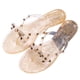thumbnail image 3 of Zapatos de gelatina con tachuelas Sandalias de tanga con zapatos de ducha con lazo Diapositivas de moda para mujer, 3 of 9