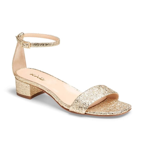 XYD Women Square Open Toe Sandals Block Chunky Low Heels Buckled Slender Ankle Strap Casual Events Shoes Size 9 Nude