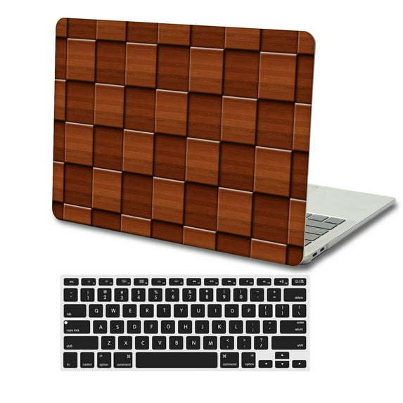 Hard Shell Case for 2012/2013/2014/2015 Release MacBook Pro 13 inch + Black Keyboard Cover Model: A1425/A1502 (Wood grain A 46)
