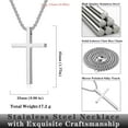 thumbnail image 5 of Cross Necklace for Men, Stainless Steel Cross Silver/Black/Gold Cross Pendant Necklaces for Men Women Religious Cross Jewelry Christian Faith Gifts, 5 of 5
