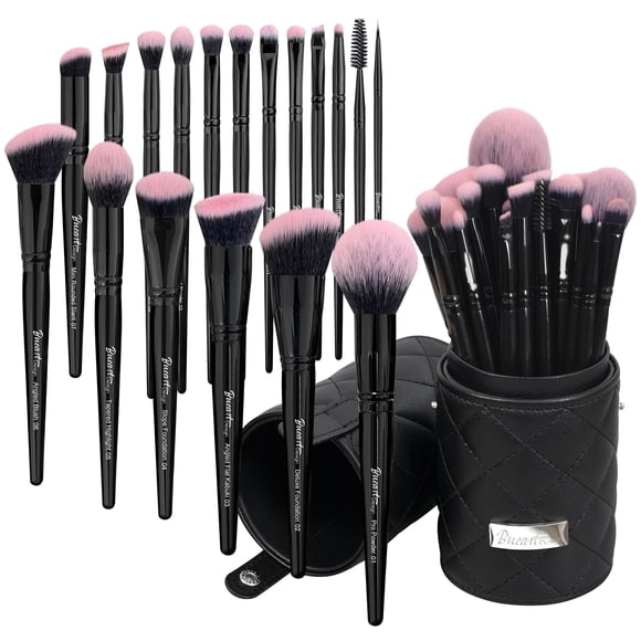 Set de brochas de maquillaje Bueart Design Pro Deluxe de 18 piezas con soporte