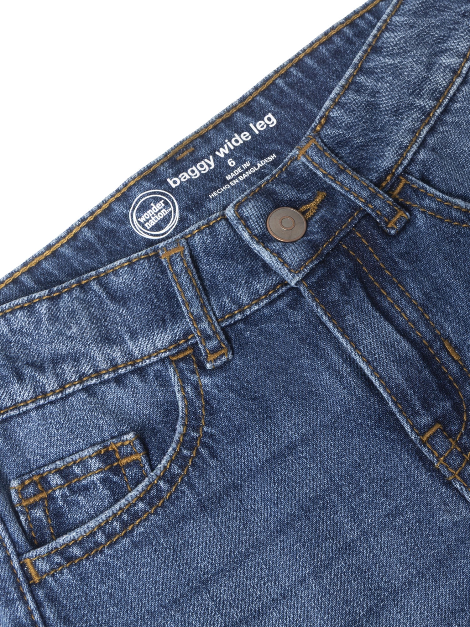 Wonder Nation Girls Baggy Wide Leg Jean, Sizes 5-18