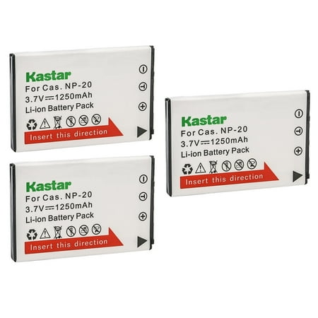 Kastar 3-Pack Battery CNP-20 Replacement for Casio Exilim EX-S880 Exilim EX-Z11 Exilim EX-Z12 Exilim EX-Z3 Exilim EX-Z4 Exilim EX-Z5 Exilim EX-Z6 Exilim EX-Z7 Exilim EX-Z8 Camera