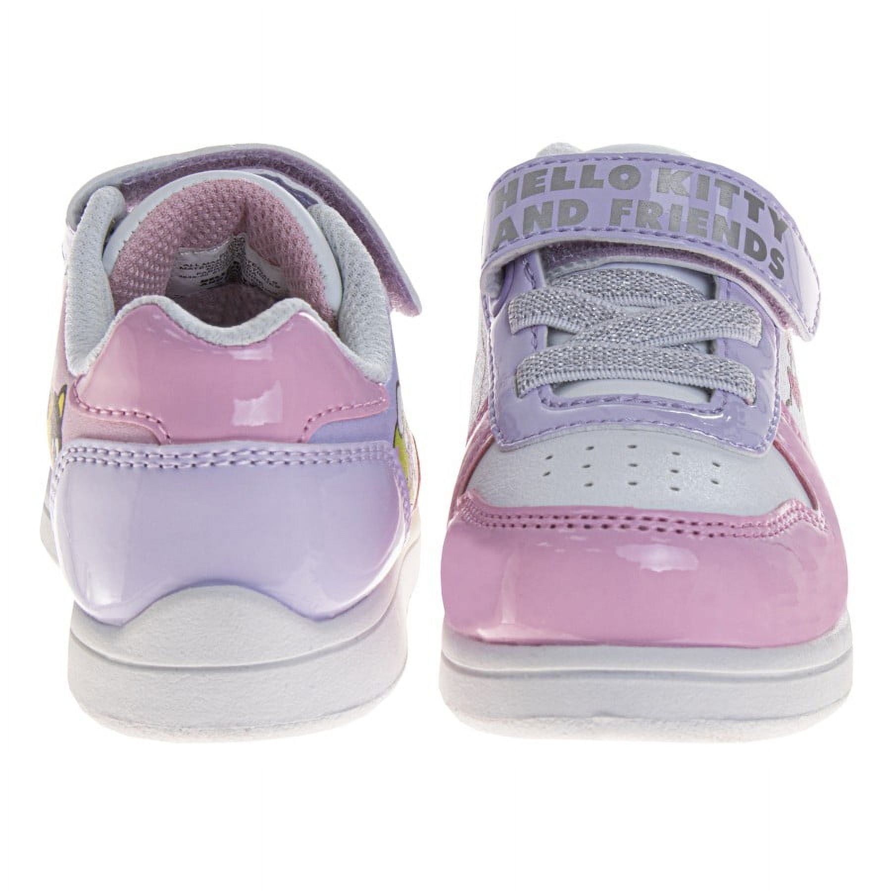 Hello Kitty Hook And Loop Girls Hello Kitty And Friends Sneakers. (Toddler Little Kids), Pink Purple, Size: 6