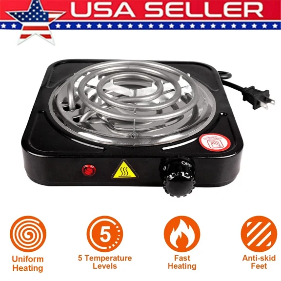 1000W Portable Electric Single Burner Hot Plate Kitchen Cooktop Cooking Stove