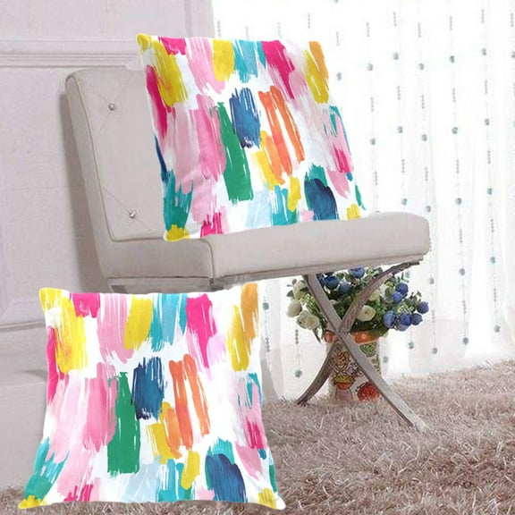 Colorful Graffiti Throw Pillow Covers Set of 2 Decorative Pillow Cases for Chair Sofa Bedroom Living Room