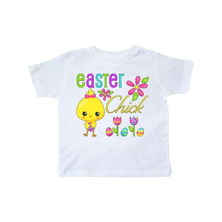 

Inktastic Easter Chick with eggs and flowers Gift Toddler Toddler Girl T-Shirt