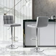 thumbnail image 7 of GUNJI Bar Stools Modern PU Leather Adjustable Barstools with Back Armless Hydraulic Kitchen Counter Height Swivel Bar Stool Set of 2 (Gray), 7 of 7
