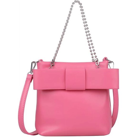 Kukuzhu Crystal Chain Crossbody Bag Handbag for Women Bow Shoulder Bag Retro Shiny Clutch Tote Bag Beach Hobo Bag