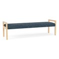 thumbnail image 1 of Pemberly Row Waiting Reception 3 Seat Bench Wood Frame in Blue, 1 of 5