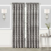 Achim Charlotte Rod Pocket Light Filtering Curtain Panel, Grey, 52" x 63"
