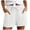 White, variant on UOCUFY Cotton Linen Shorts for Women Plus Size Elastic Waist Drawstring Summer Beach Shorts with Pockets Khaki,Size M