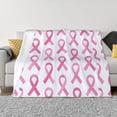 thumbnail image 4 of Horizontal Flannel Blanket Is Light Warm Soft Anti-Pilling Anti-Wrinkle Anti-Allergy And No Hair Loss For Bed And Sofa Camping Travel Modern Pink Ribbon Pattern, 4 of 8