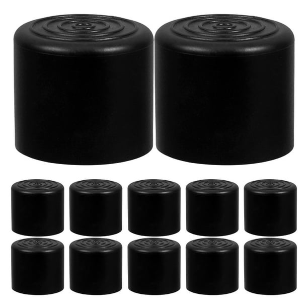 20 protectores redondos antideslizantes para patas de silla, de PVC, para suelos de madera, 22 mm, color negro