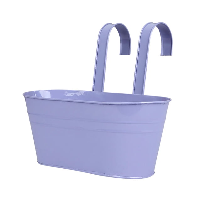 Maceta colgante de 9,8 pulgadas de metal para pared, maceta de hierro para interior y exterior, utilizada para cercas, balcones, jardines, decoración del hogar con ganchos desmontables Akmoler