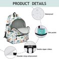 thumbnail image 4 of White Dinosaurs Colorful Leaves Pattern Cute School Backpack with Padded Back and Adjustable Shoulder Straps 13.4"x11"x4.7", 4 of 5