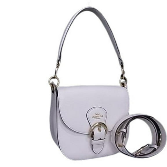 Pre-Owned COACH Clio Shoulder Bag, Size 23, C5686, White Leather, Women's