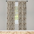 thumbnail image 3 of Ambesonne Floral Curtains, Romantic Vintage Curly, Pair of 28"x95", Brown Tan Pale Yellow, 3 of 5