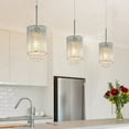 thumbnail image 2 of Hi-LIGHTS,Modern Crystal Elegant Design Pendant Light Set(3PCS) with Clear Beads & Height Adjustable(Bulbs Not Included),Hanging Ceiling Lamp for Dining Room,Kitchen Island,Living Room(Chrome), 2 of 9