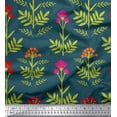 thumbnail image 1 of Soimoi Rayon Fabric Leaves & Floral Artistic Print Sewing Fabric Yard 56 Inch Wide, 1 of 3