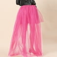 thumbnail image 3 of Women's Popular Swallowtail Skirt Sexy Black Front Short Back Long Puffy Skirt, Sleeveless Sexy Skirt Pink, 3 of 7