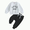 thumbnail image 2 of Towmus Newborn Baby Boy Fall Clothes Long Sleeve Round Neck Letter Print Sweatshirt Top Long Pants Cute Toddler Winter Outfits, 2 of 6