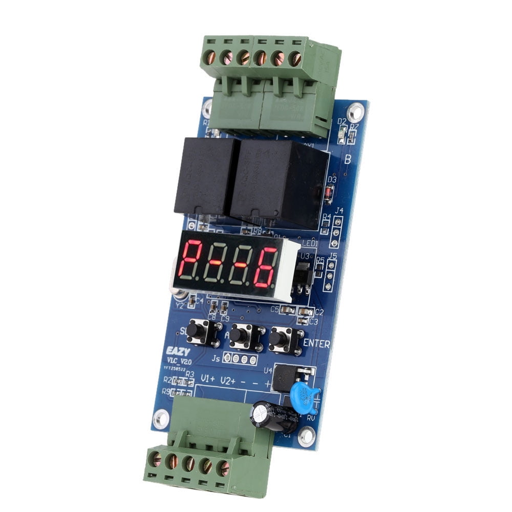 Dual Programmable Relay PLC Board Cycle /Delay Timer 2 Voltage Detection control 