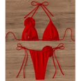 thumbnail image 5 of Traje baño sexy sin espalda para mujer Trajes baño color sólido Traje baño piezas, 5 of 5